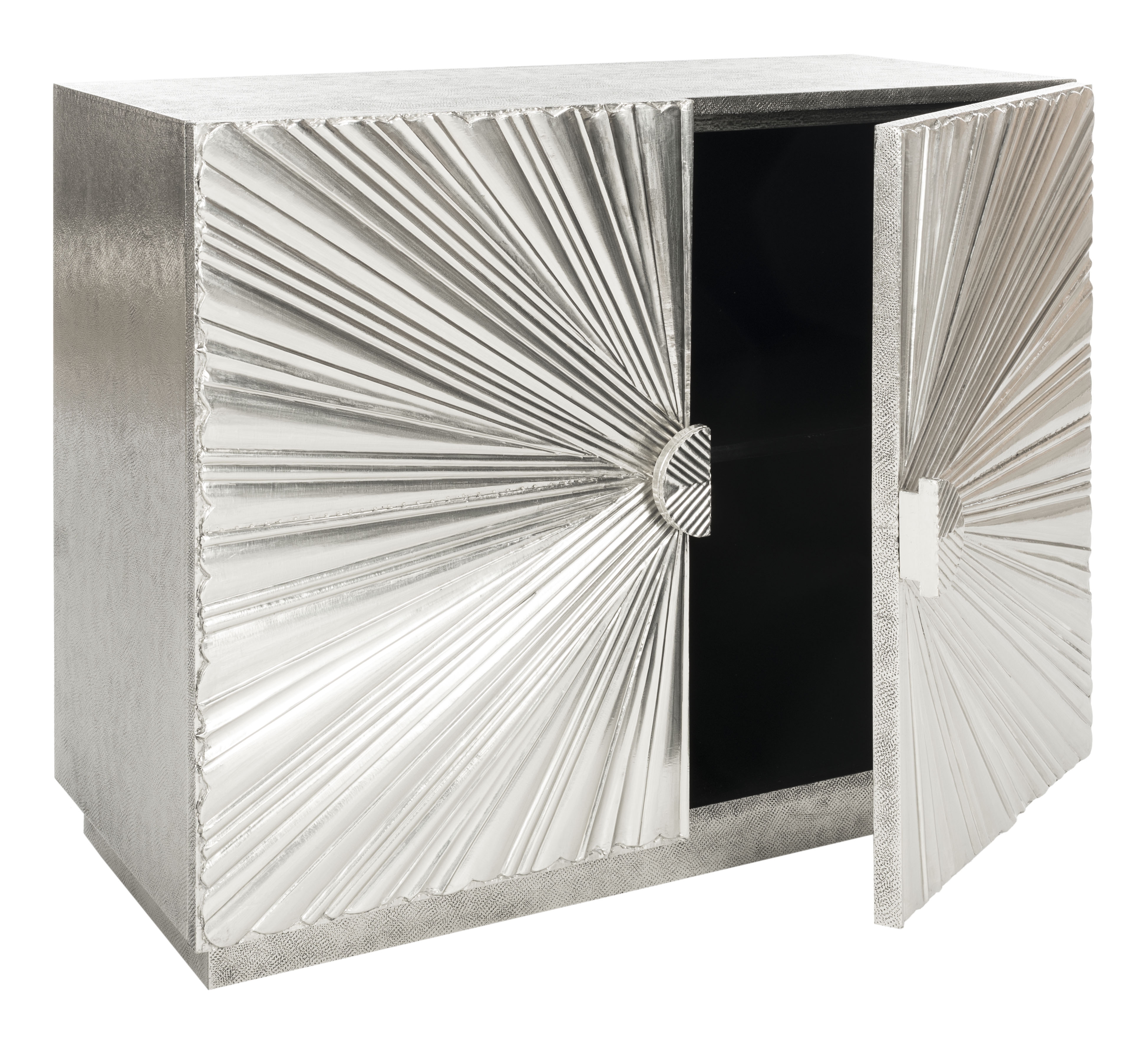 Sylas Sunburst 2-Door Chest - Silver - Arlo Home - Image 1