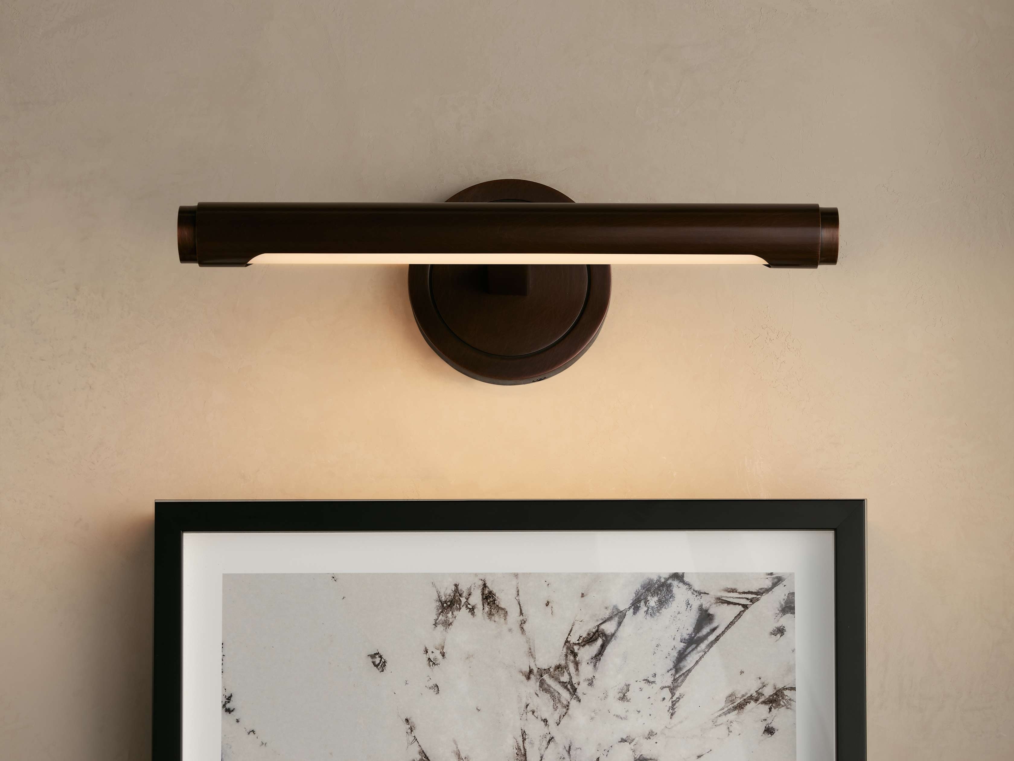 Monroe Picture Sconce in Metal 14" Bronze  Smooth  - Image 0