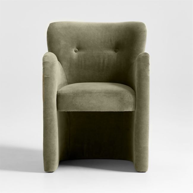 Broome Upholstered Olive Green Dining Chair by Jake Arnold - Image 0