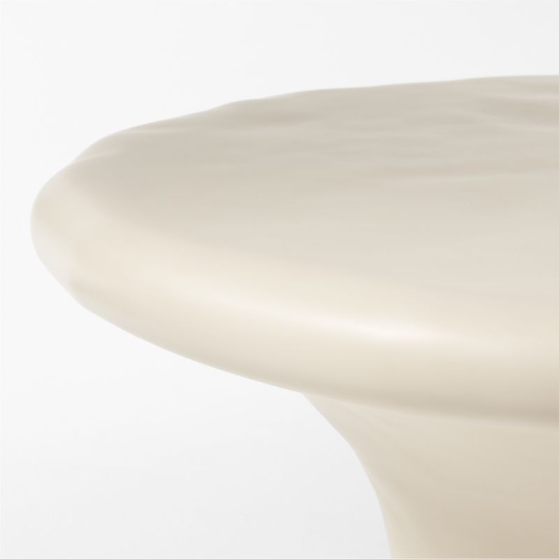 2-Piece Pompeo Round Ivory Cast Resin Nesting Indoor/Outdoor Coffee Table Set - Image 1