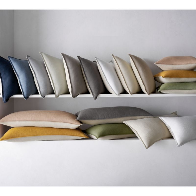 Quarry 20x20 Organic Laundered Linen Throw Pillow with Feather Insert - Image 1