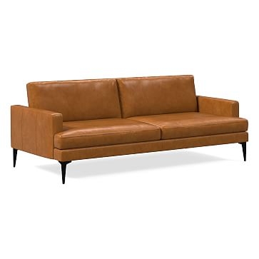 Andes Futon, Poly, Stetson Leather, Cognac, Dark Pewter - Image 0