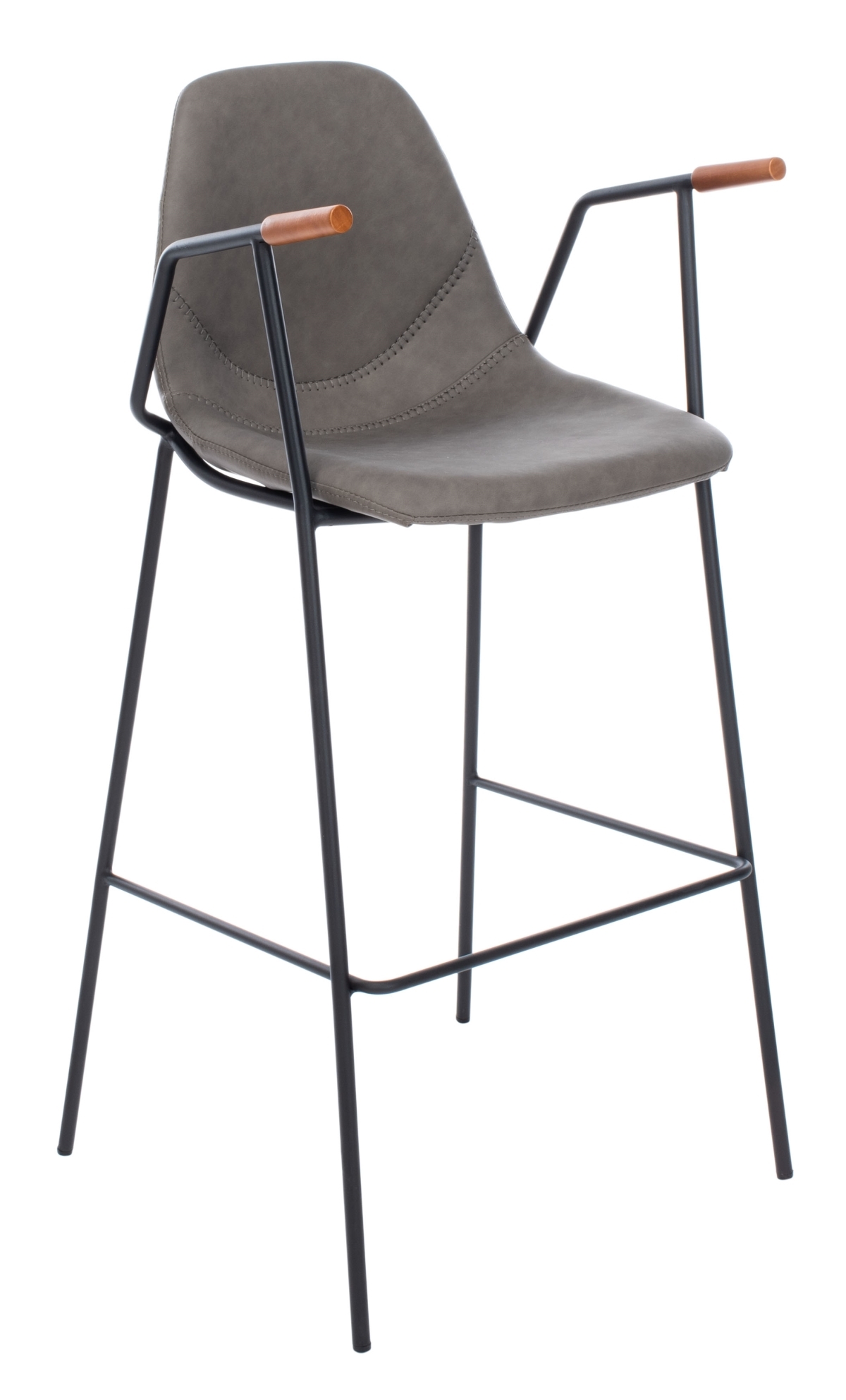 Tanner Mid Century Barstool - Ash / Black - Safavieh - Image 5