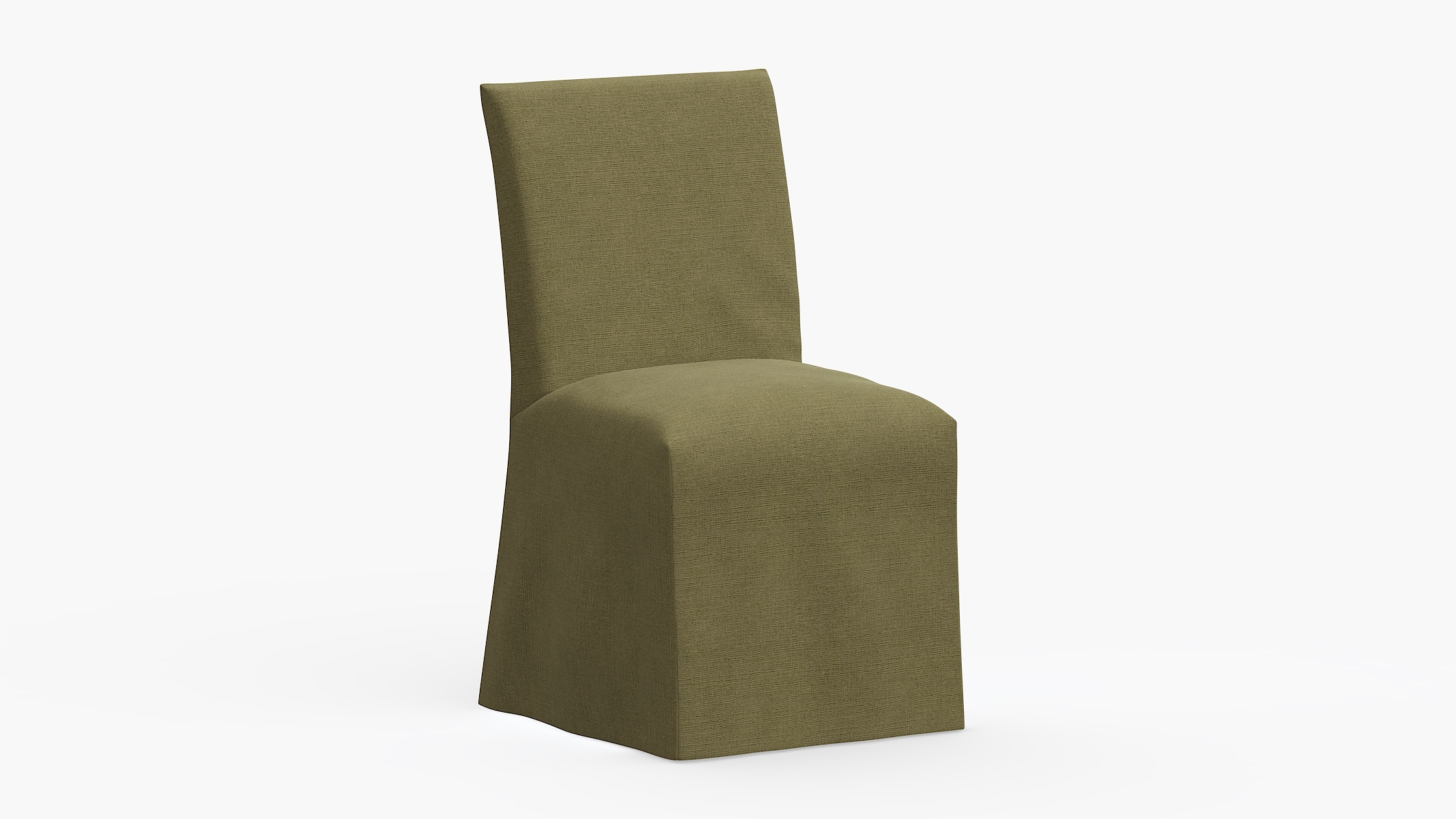 Slipcovered Dining Chair, Olive Everyday Linen - Image 0