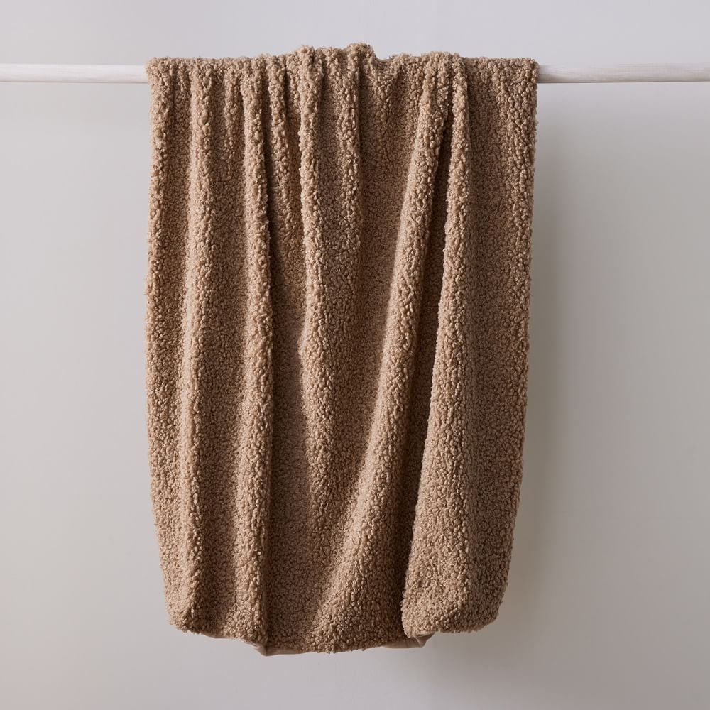 Cozy Faux Shearling Throw, 47"x60", Sable - Image 0