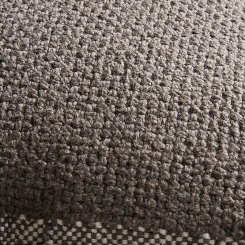 Weekend Storm Grey Organic Cotton 23x23 Throw Pillow Cover with Down-Alternative Insert - Image 3