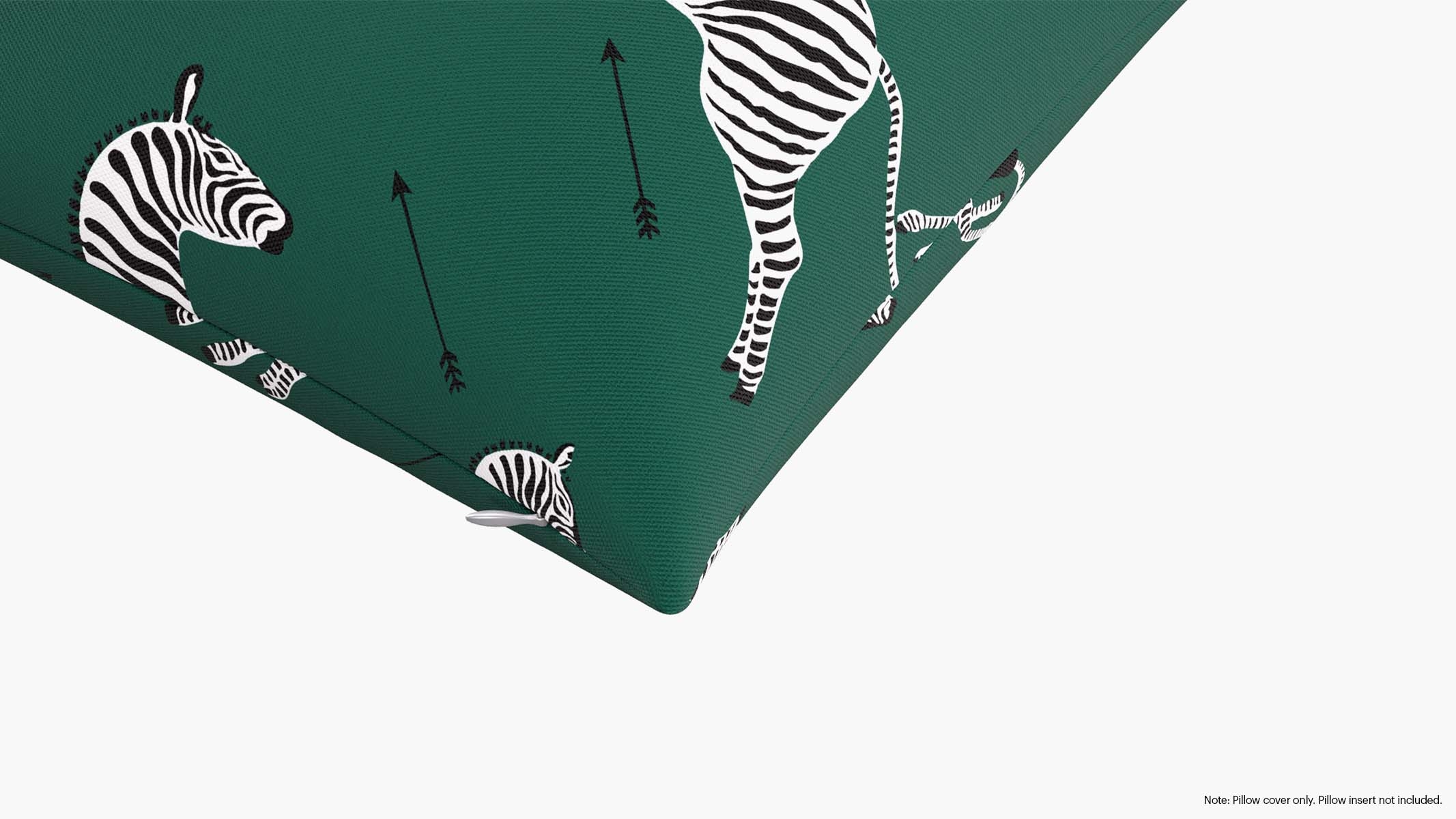 Throw Pillow Cover 18", Emerald Zebra, 18" x 18" - Image 1