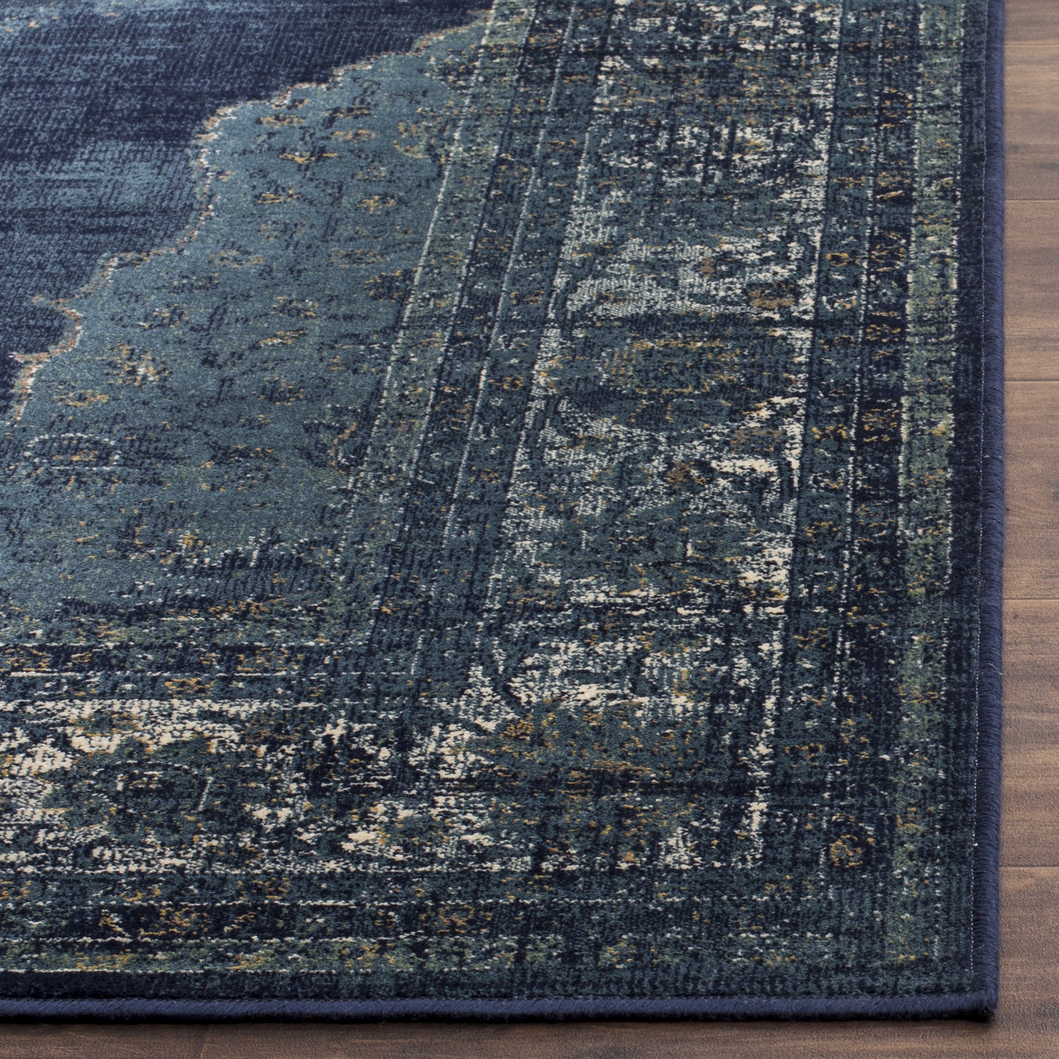 Arlo Home Woven Area Rug, VTG122-2330, Navy,  2' X 3' - Image 1