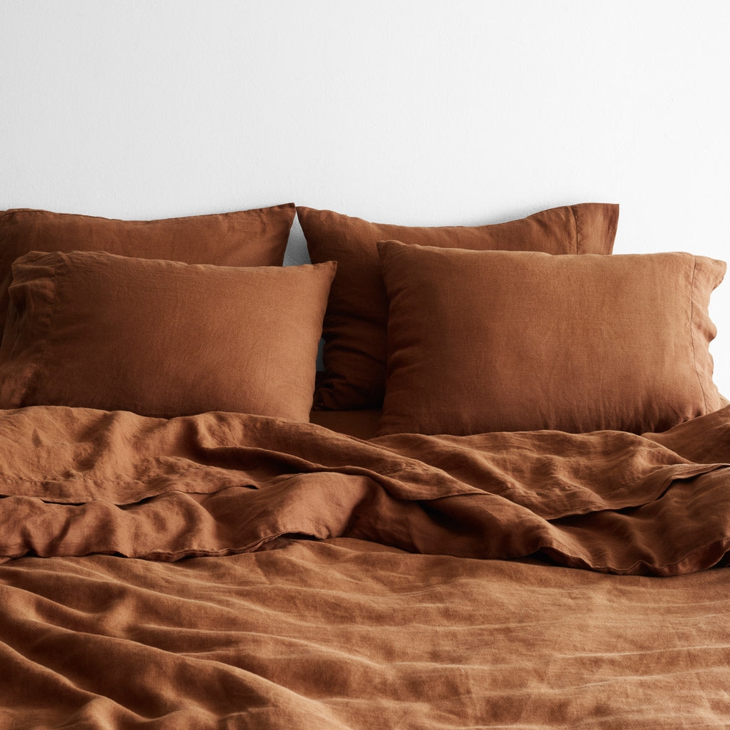 The Citizenry Stonewashed Linen Duvet Cover | Full/Queen | Duvet Only | Sienna - Image 5