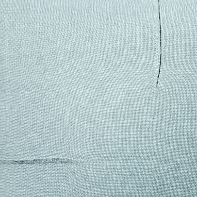 Tuck Silver Blue Linen Throw Pillow with Down-Alternative Insert 20'' - Image 1