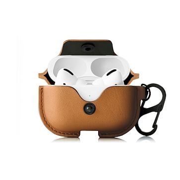 Twelve South AirSnap Pro Leather Protective Case, AirPod Pro, Cognac - Image 0