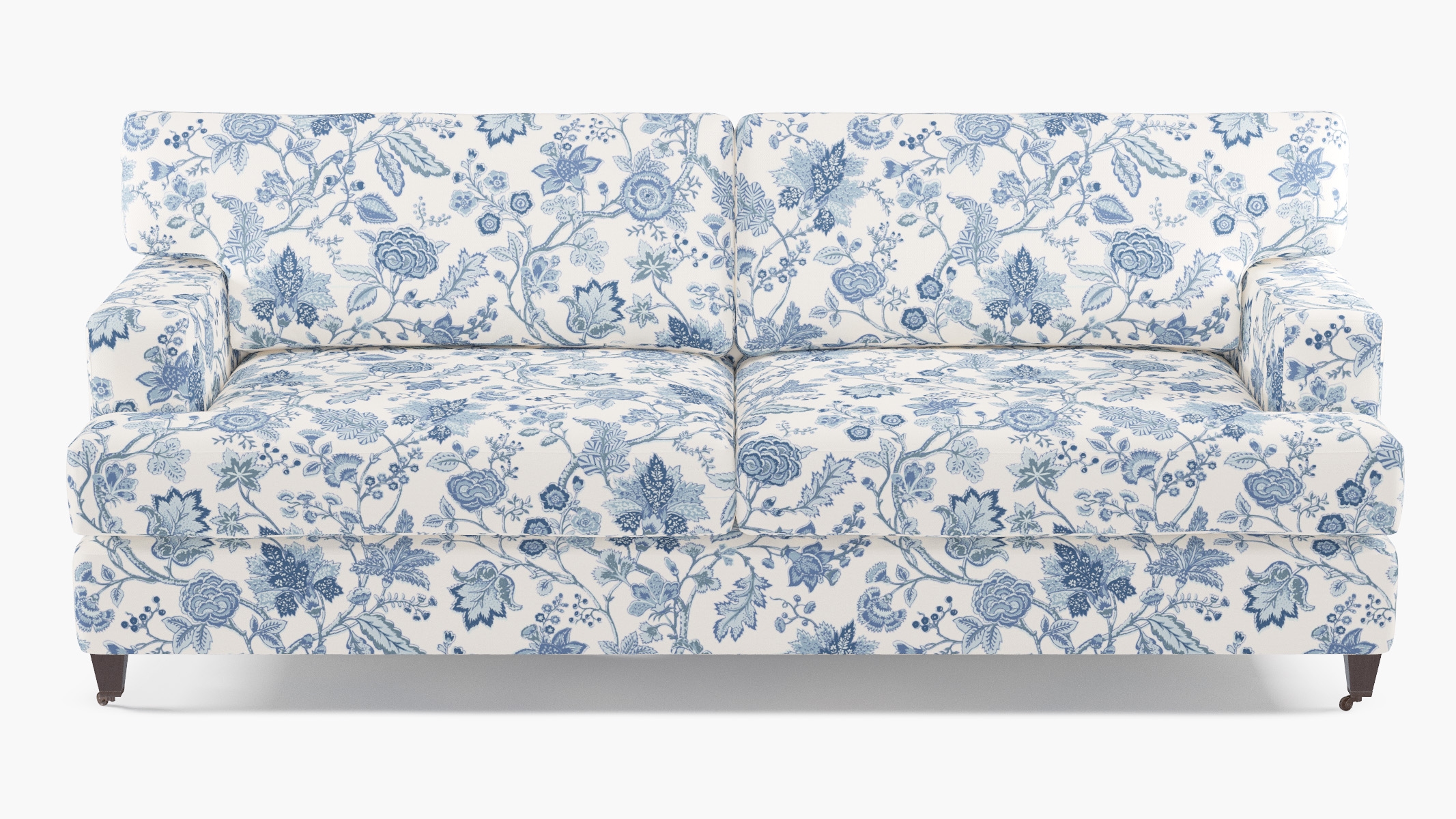 Classic Sofa, Delft La Vendee, Espresso with Antique Brass Caster - Image 0