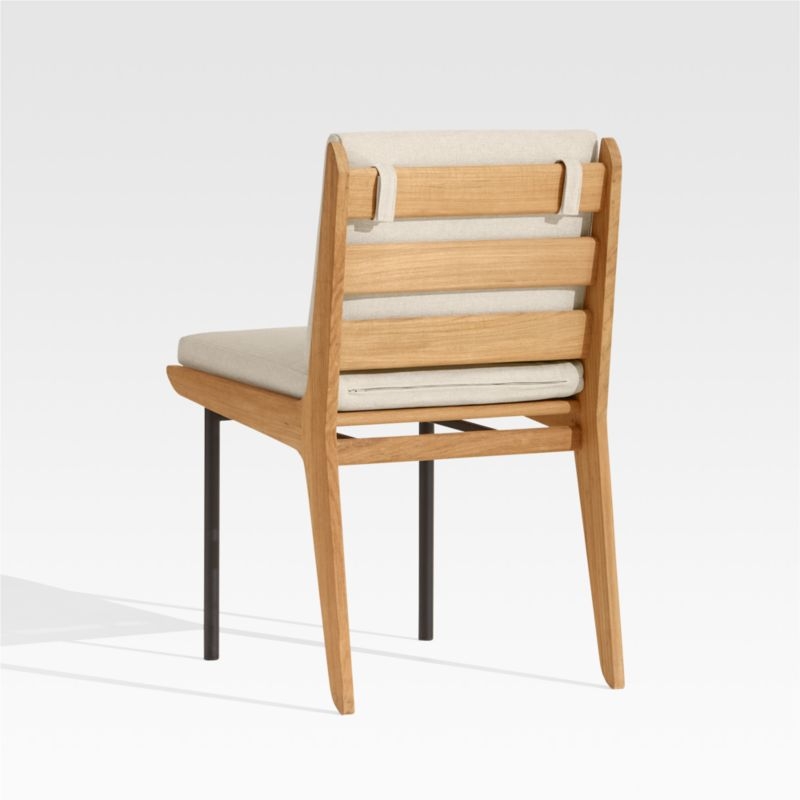 Kinney Teak Wood Outdoor Dining Side Chair with Cushion - Image 3