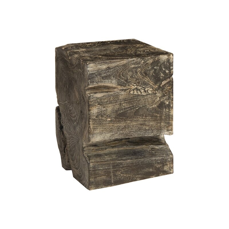 Phillips Collection Black Wash Solid Wood Accent Stool - Image 0