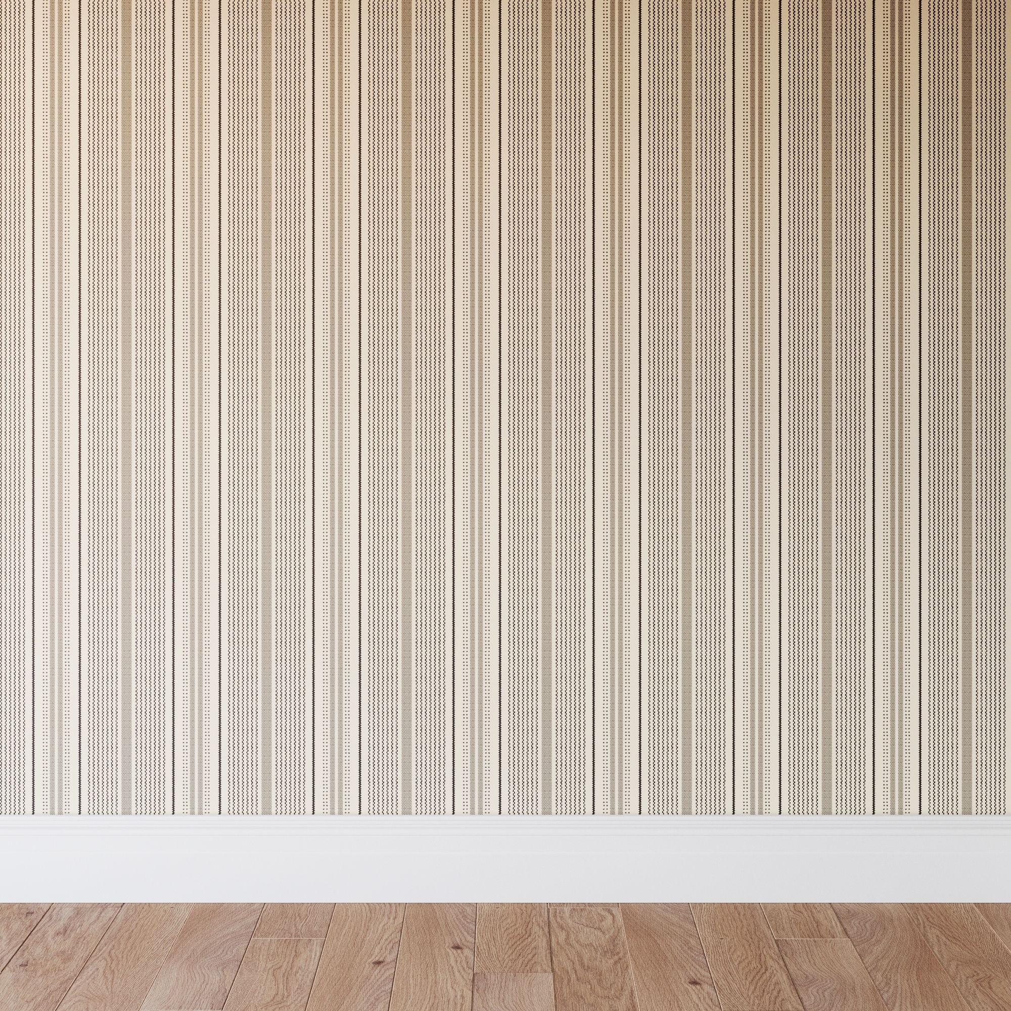 Traditional Wallpaper, Charcoal Newbury Stripe - Image 0