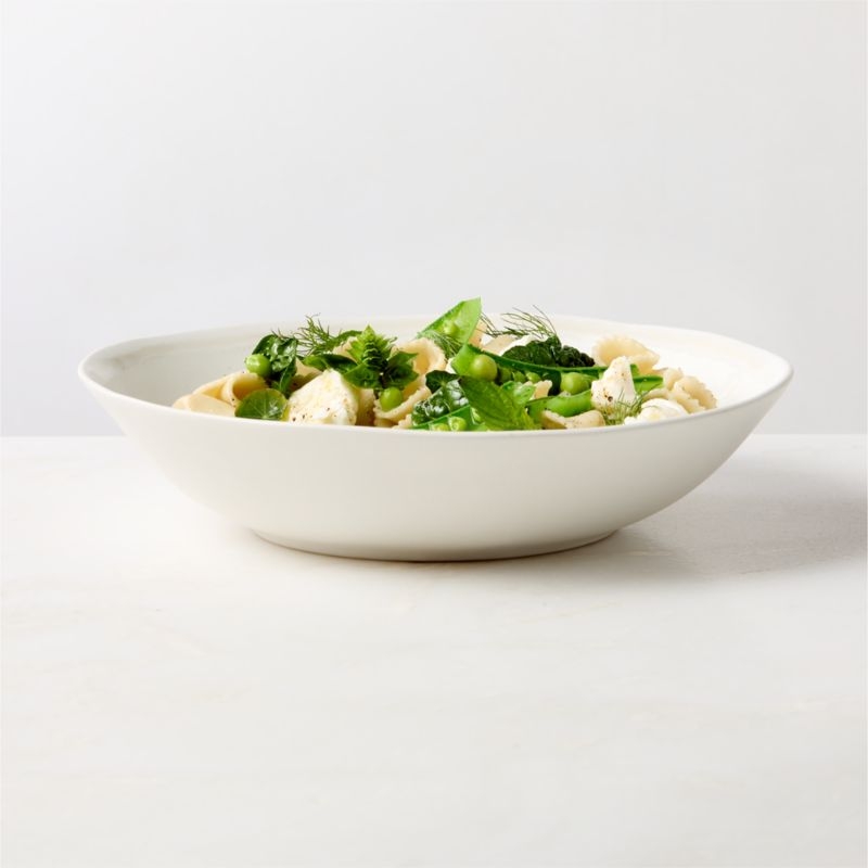 Hyacinth White Pasta Bowls with Reactive Glaze Set of 6 - Image 4