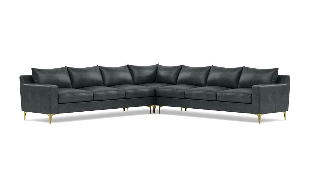 Sloan 6-Seat Leather Corner Sectional Sofa - Image 1