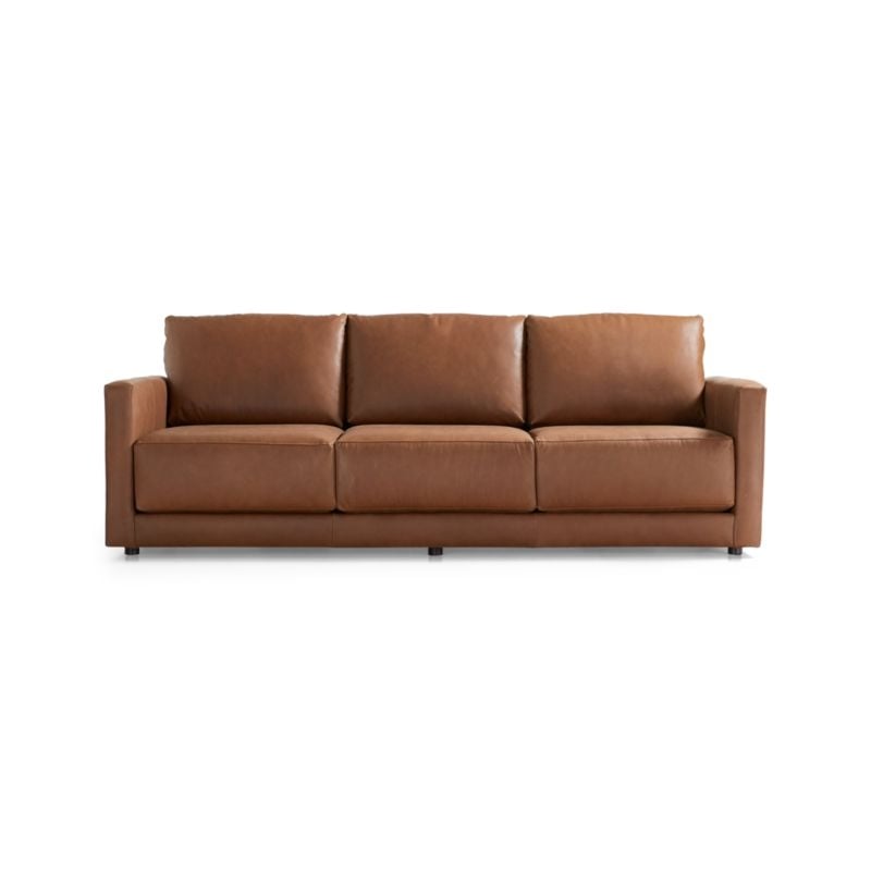 Gather 98" Petite Leather Sofa - Image 1