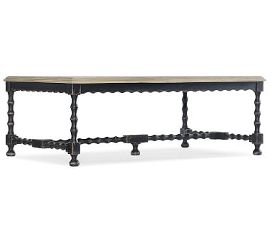 Stelio Rectangular Wood Coffee Table, Black & Distressed White, 54"L - Image 0