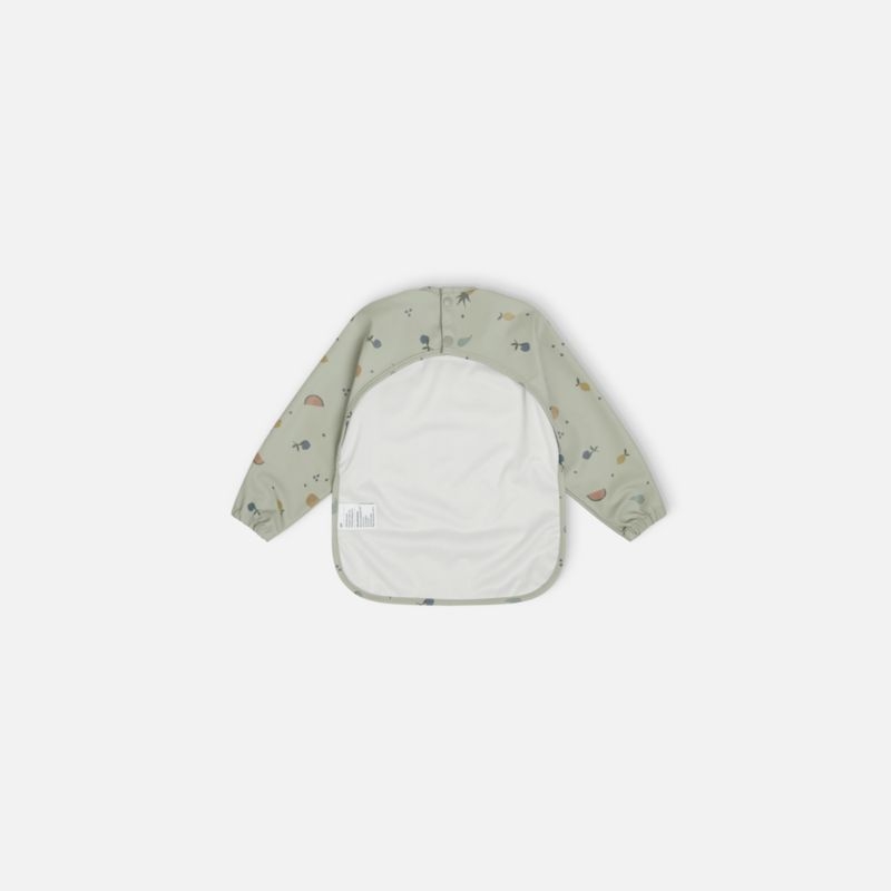 Lalo Sage Green Fruit Print Smock Bib - Image 2