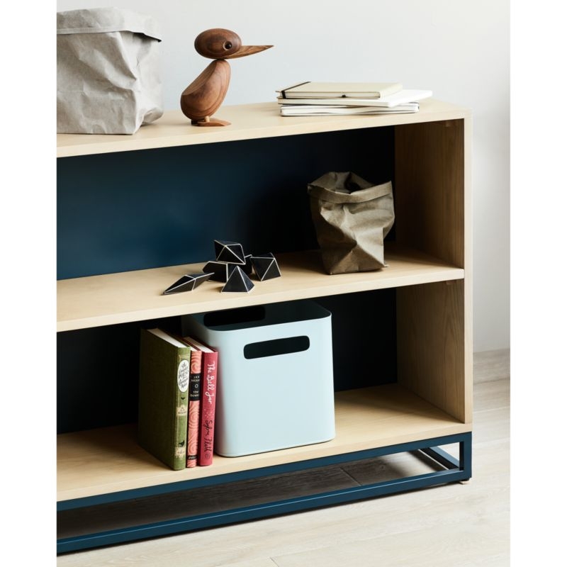 Outline Cloud Blue Metal Storage Bin with Handles - Image 5