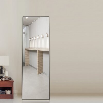 Miro 1500 400-B Full Length Mirror Floor Mirror Hanging Standing Or Leaning, Bedroom Mirror Wall-Mounted Mirror With Black Aluminum Alloy Frame, 59" X 15.7" - Image 0