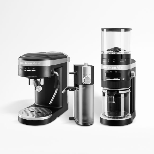 KitchenAid ® Matte Black Espresso Machine and Burr Grinder Set - Image 0