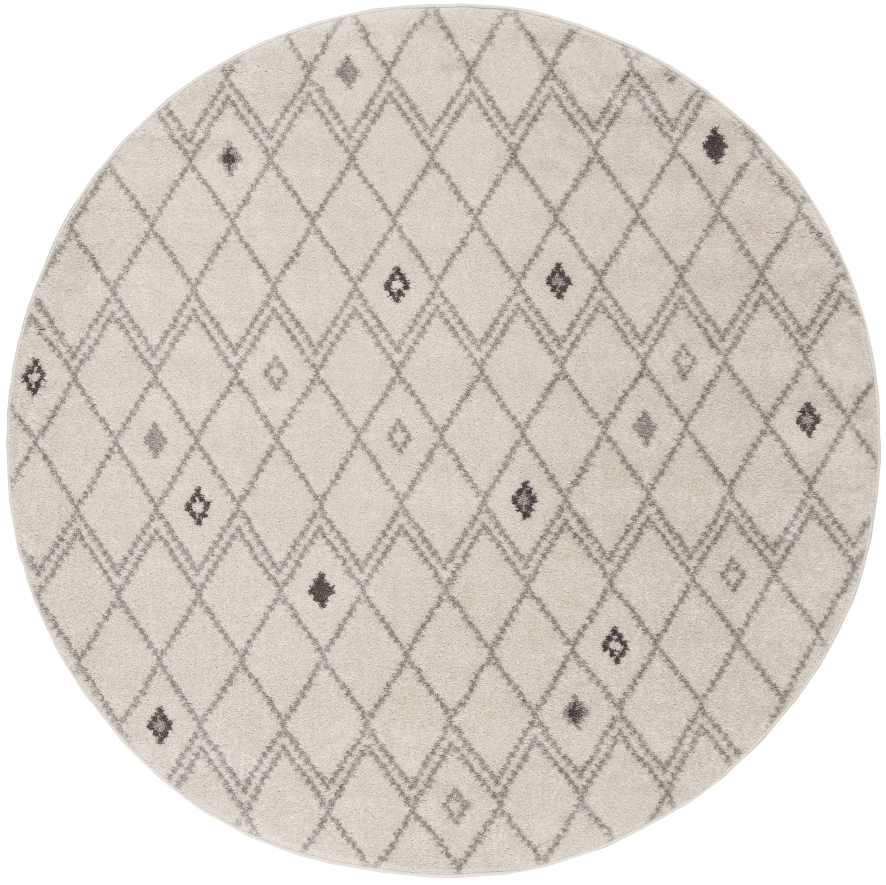 Arlo Home Woven Area Rug, ADR132B, Ivory/Grey,  6' X 6' Round - Image 0