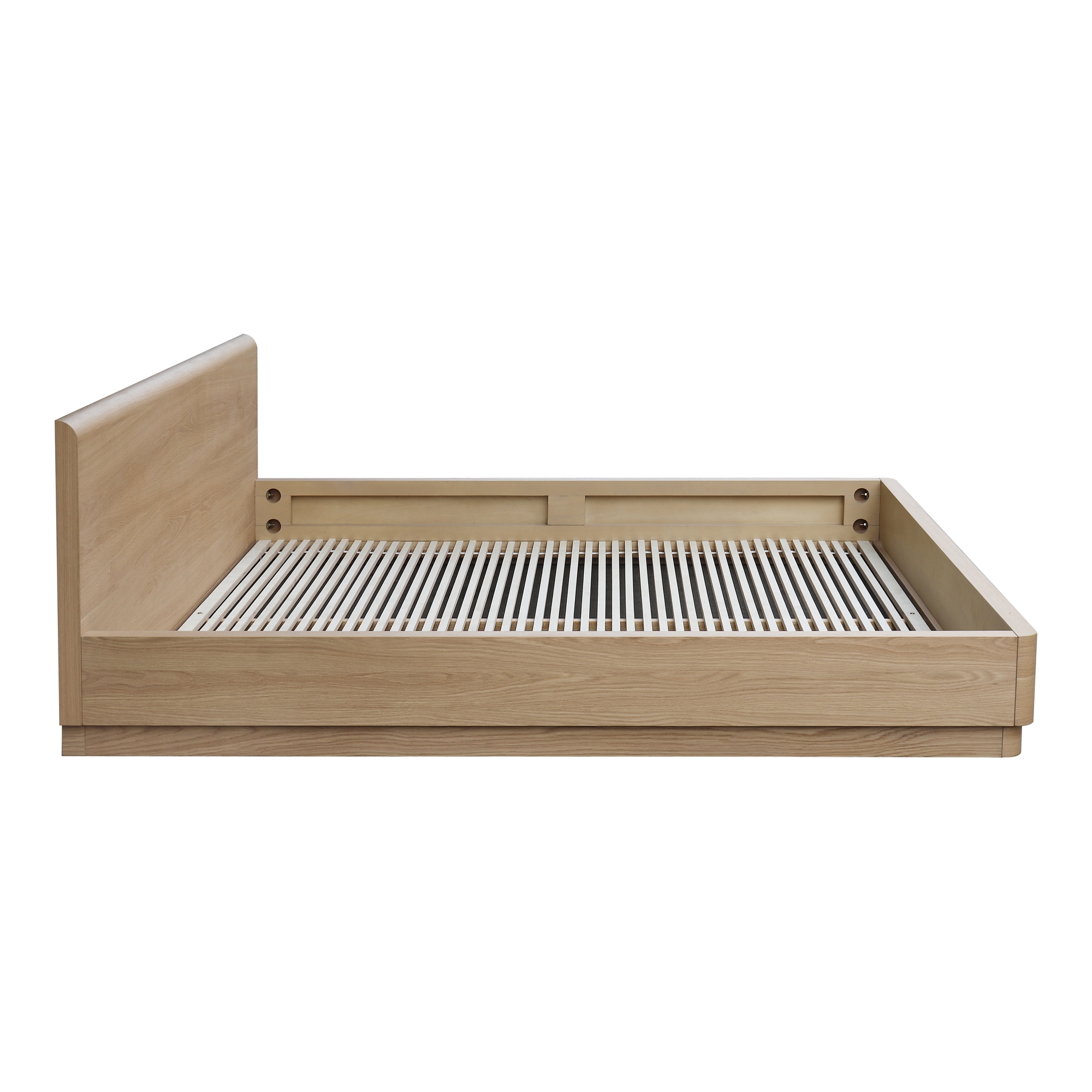 Round Off Queen Bed Light Oak Brown - Image 3