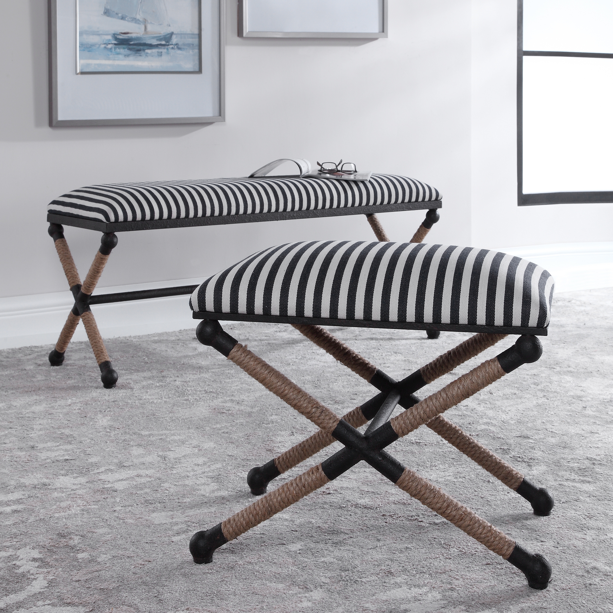 Braddock Striped Bench - Image 6