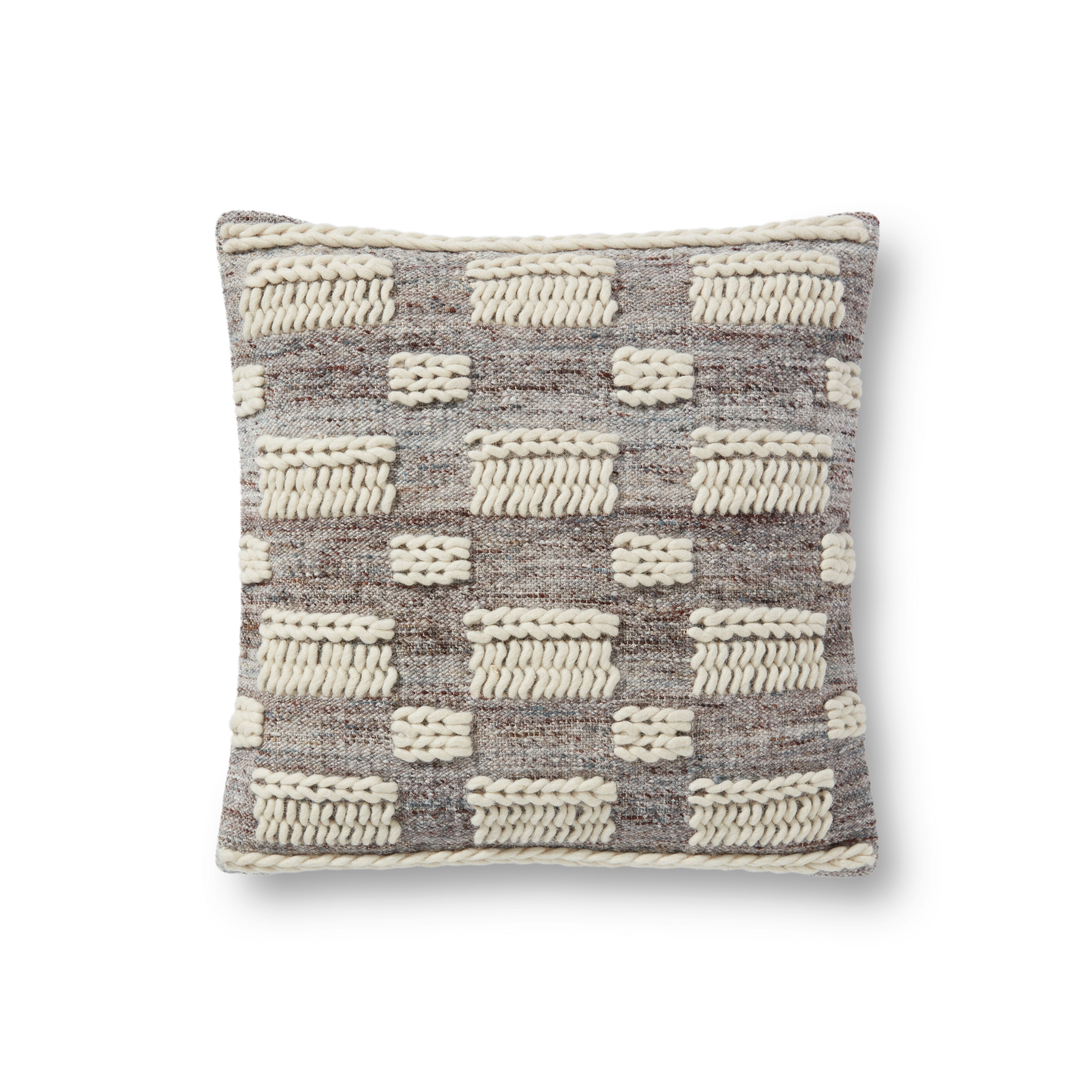 PILLOWS PED0011 GREY / IVORY 18" x 18" Cover Only - Image 0