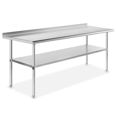 72" W x 72" L Stainless Steel Work Table with Undershelf - Image 0