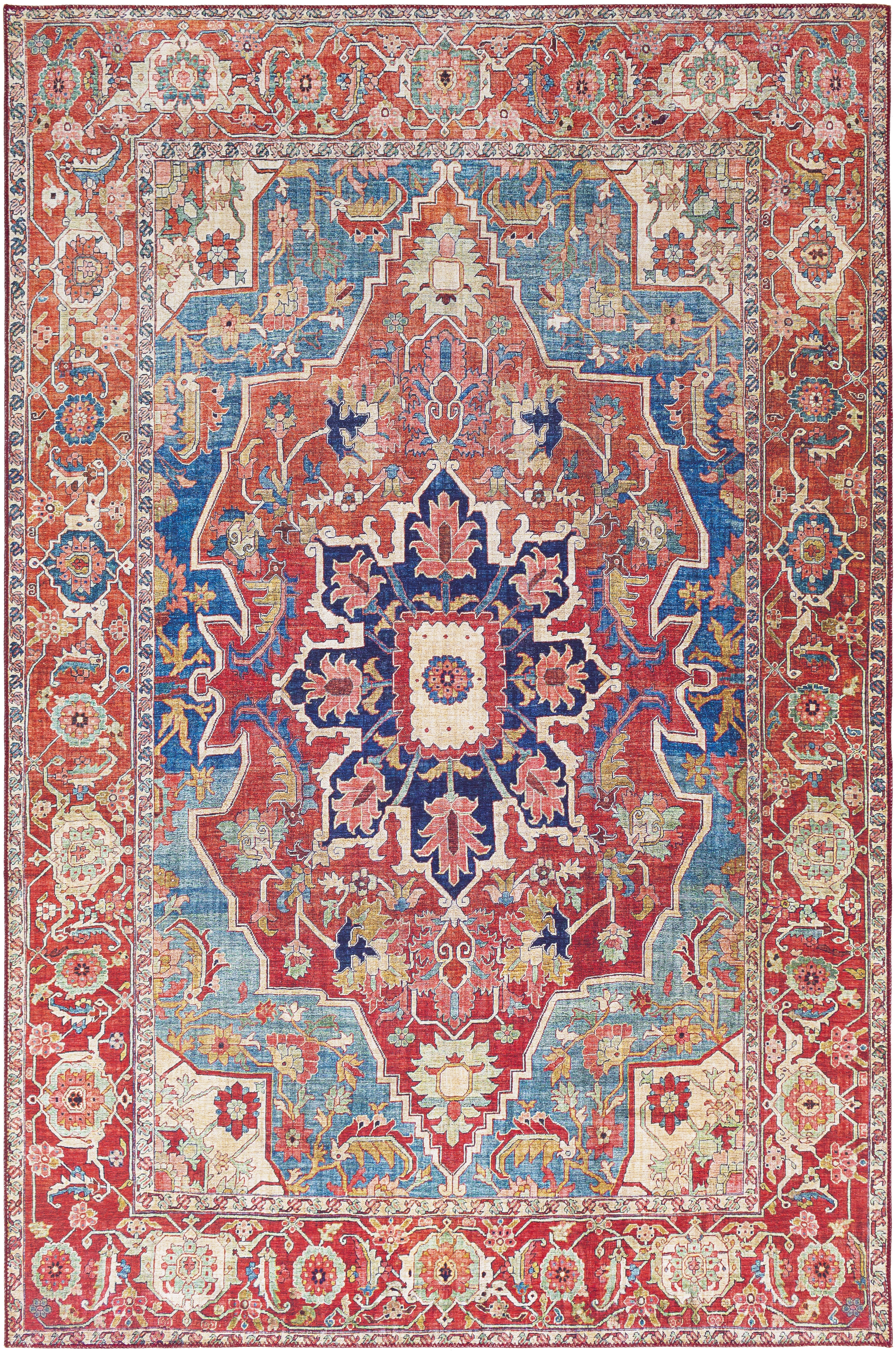 Iris Red Indoor 8'10" x 12' Machine Woven Rug - Image 0