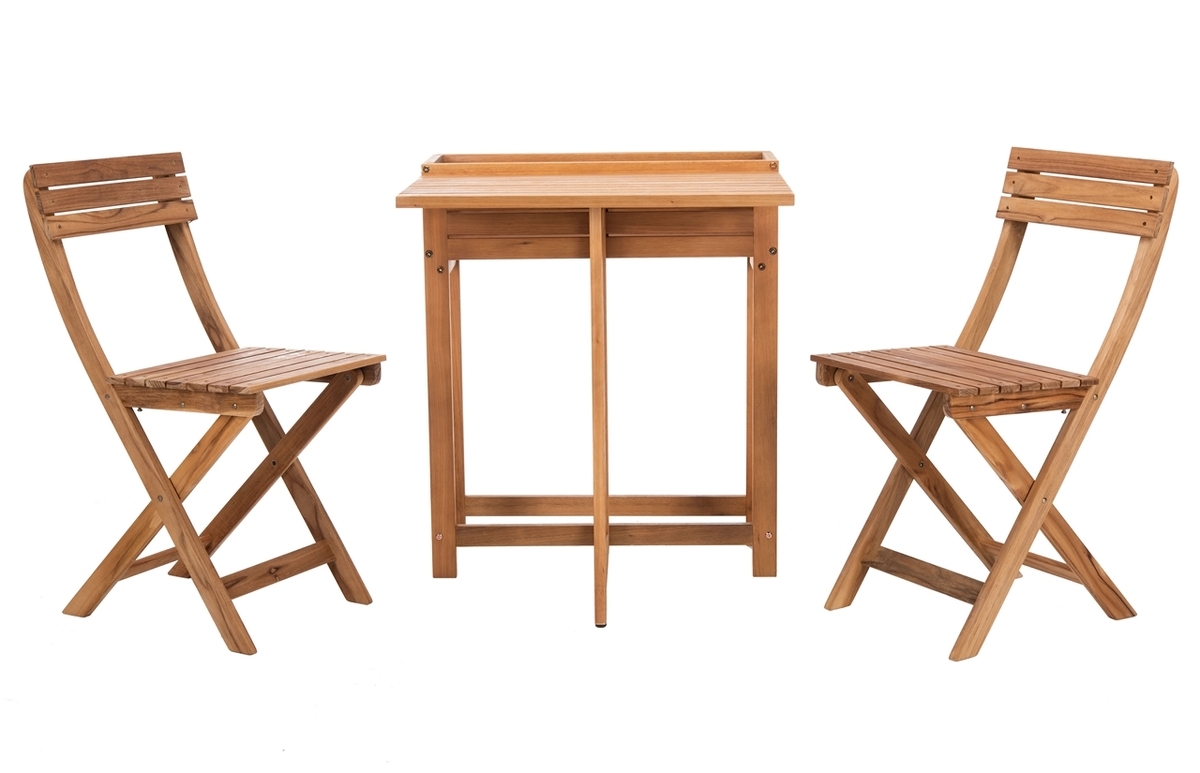 Walten Flower Shelf Bistro Set - Natural - Safavieh - Image 0