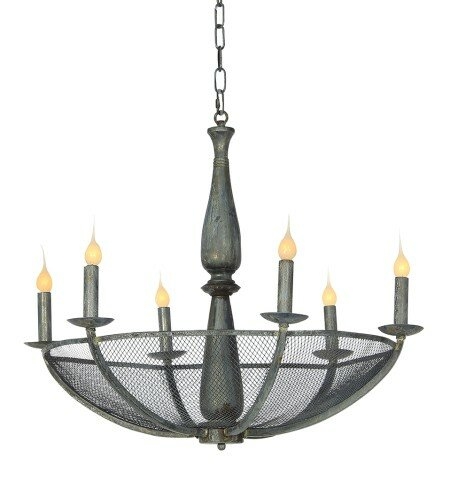 ellahome 6 - Light Candle Style Classic / Traditional Chandelier Finish: Distressed Gray - Image 0