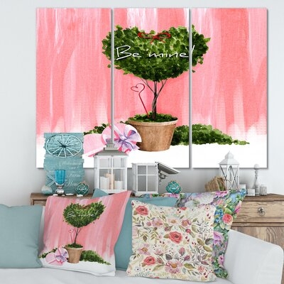 Heart Shaped Valentine House Plant - Wrapped Canvas Painting - Image 0