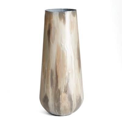 Almeta White Pearl Metal Table Vase - Image 0