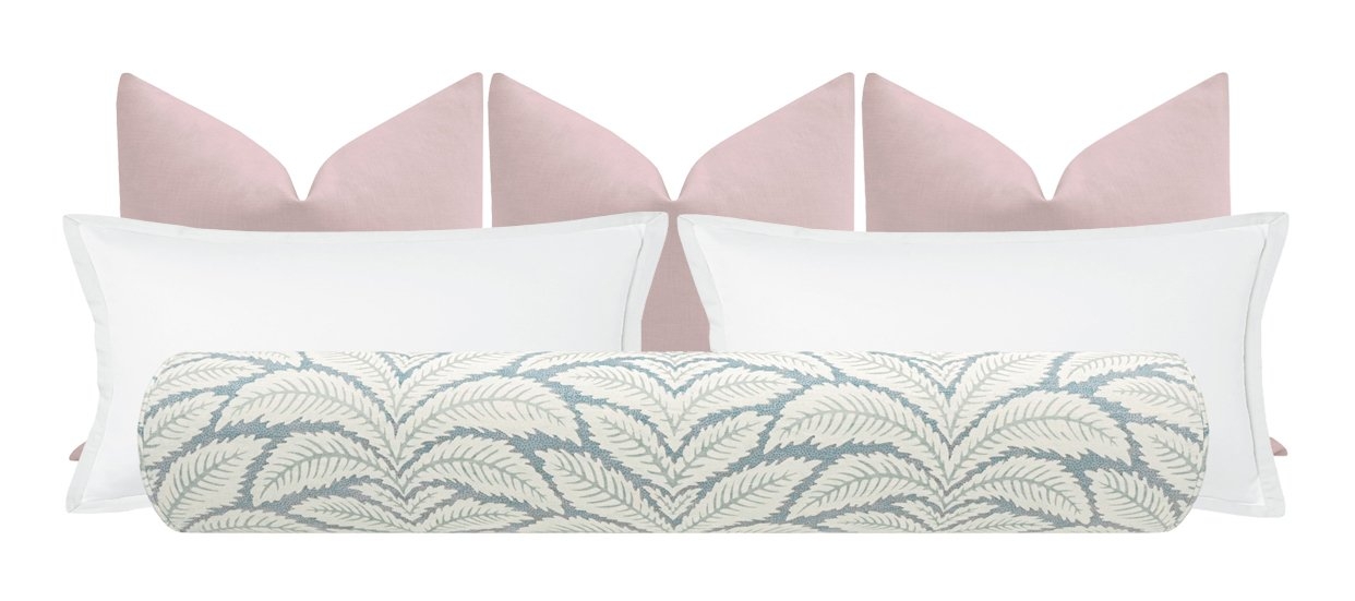 THE BOLSTER :: TALAVERA LINEN // AQUA | BRUNSCHWIG & FILS - TWIN // 9" X 24" - Image 4