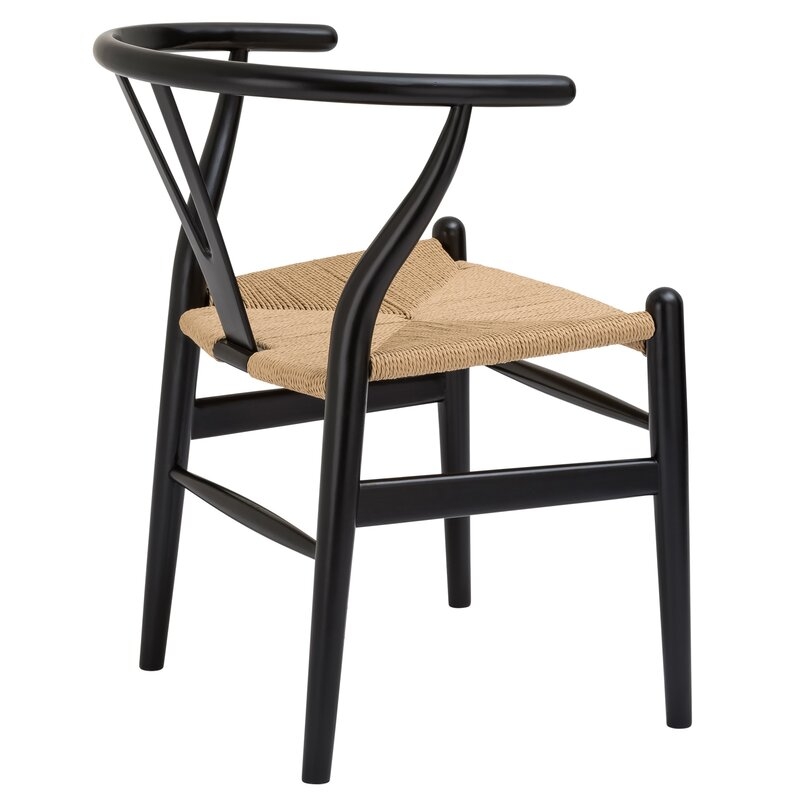 Dayanara Solid Wood Slat Back Side Chair, Black - Image 3