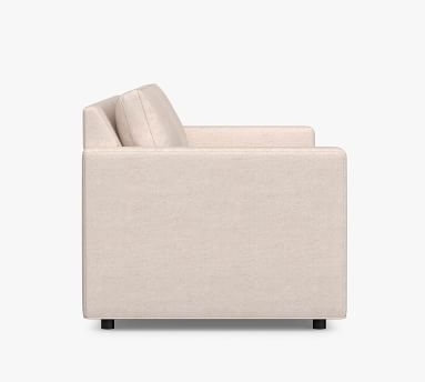 Sanford Square Arm Upholstered Sofa 74", Polyester Wrapped Cushions, Basketweave Slub Oatmeal - Image 3