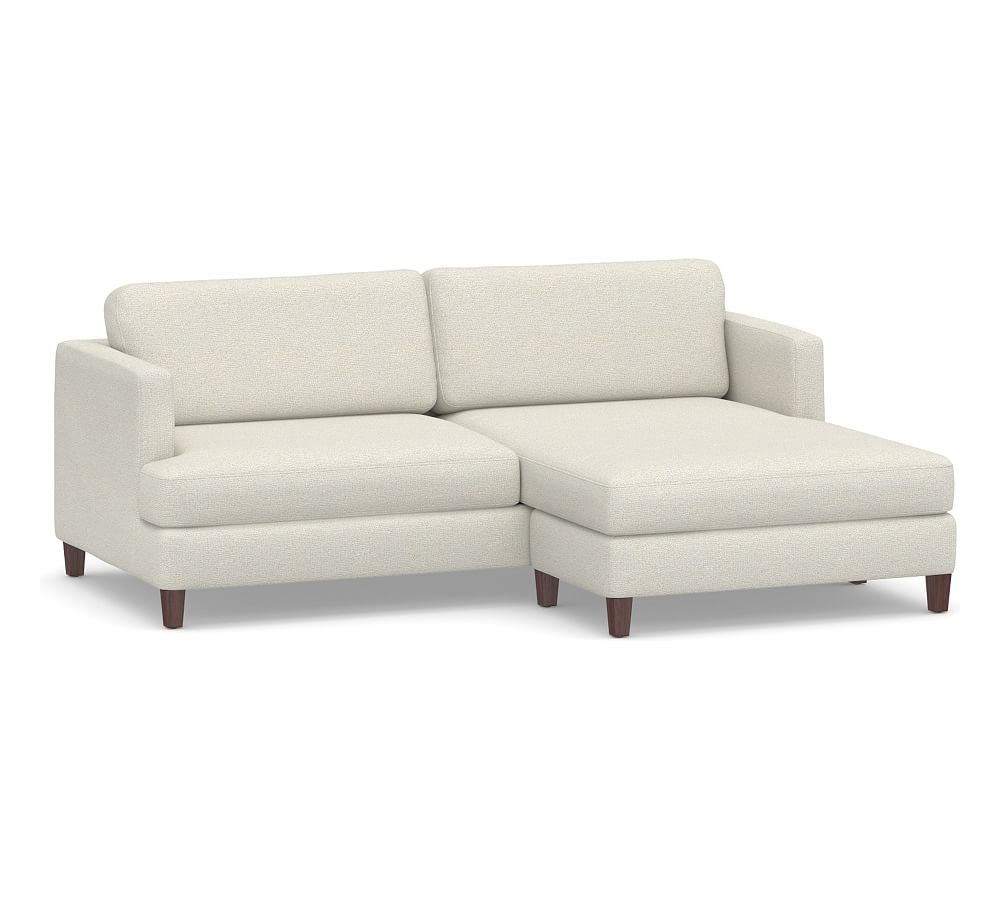 SoMa Ember Upholstered Sofa with Reversible Chaise Sectional, Polyester Wrapped Cushions, Performance Boucle Oatmeal - Image 0