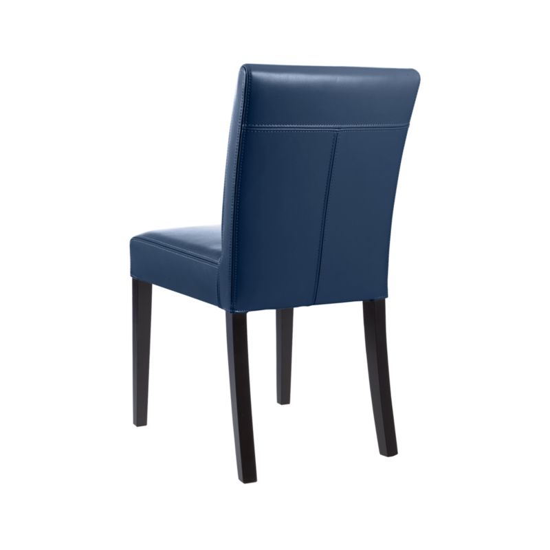 Lowe Navy Leather Dining Chair with Ebony Wood Legs - Image 8