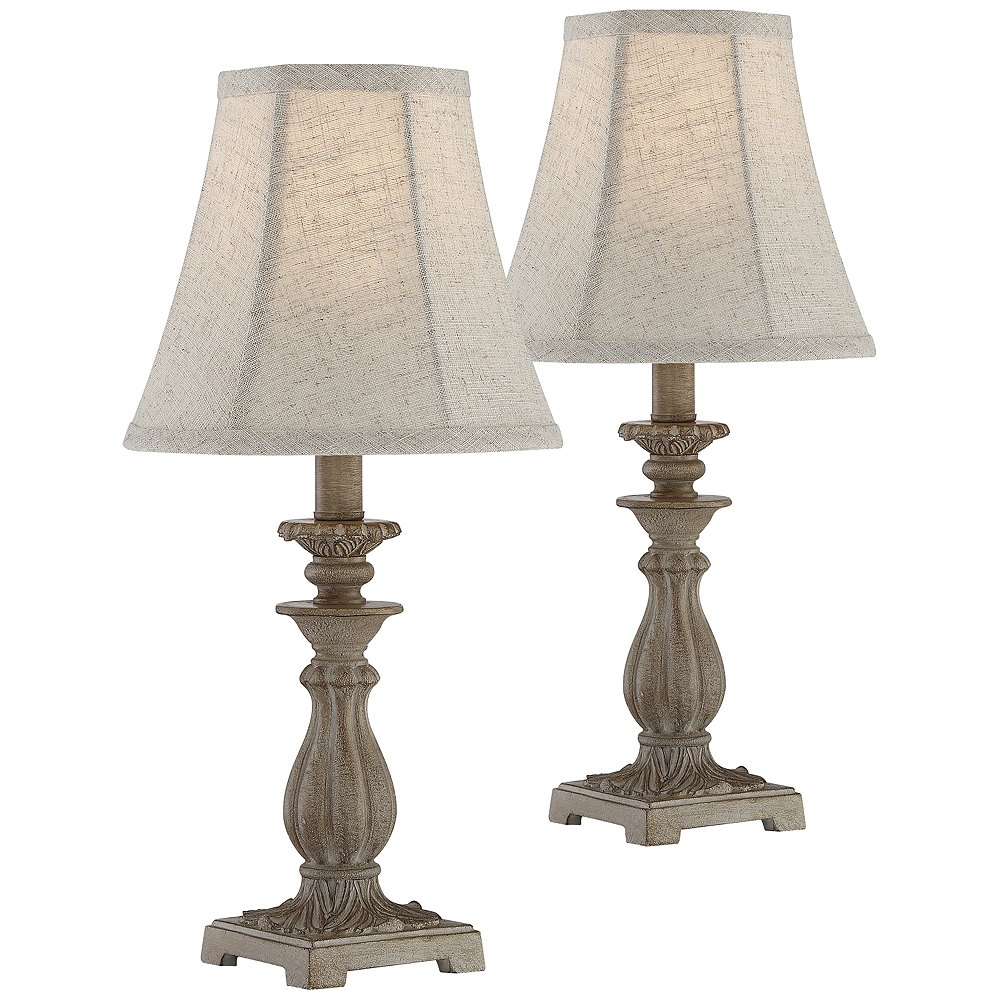 Regency Hill Cali 19" Beige Candlestick Accent Table Lamps Set of 2 - Image 0