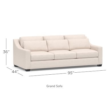 York Slope Arm Upholstered Deep Seat Grand Sofa, Down Blend Wrapped Cushions, Park Weave Ivory - Image 3