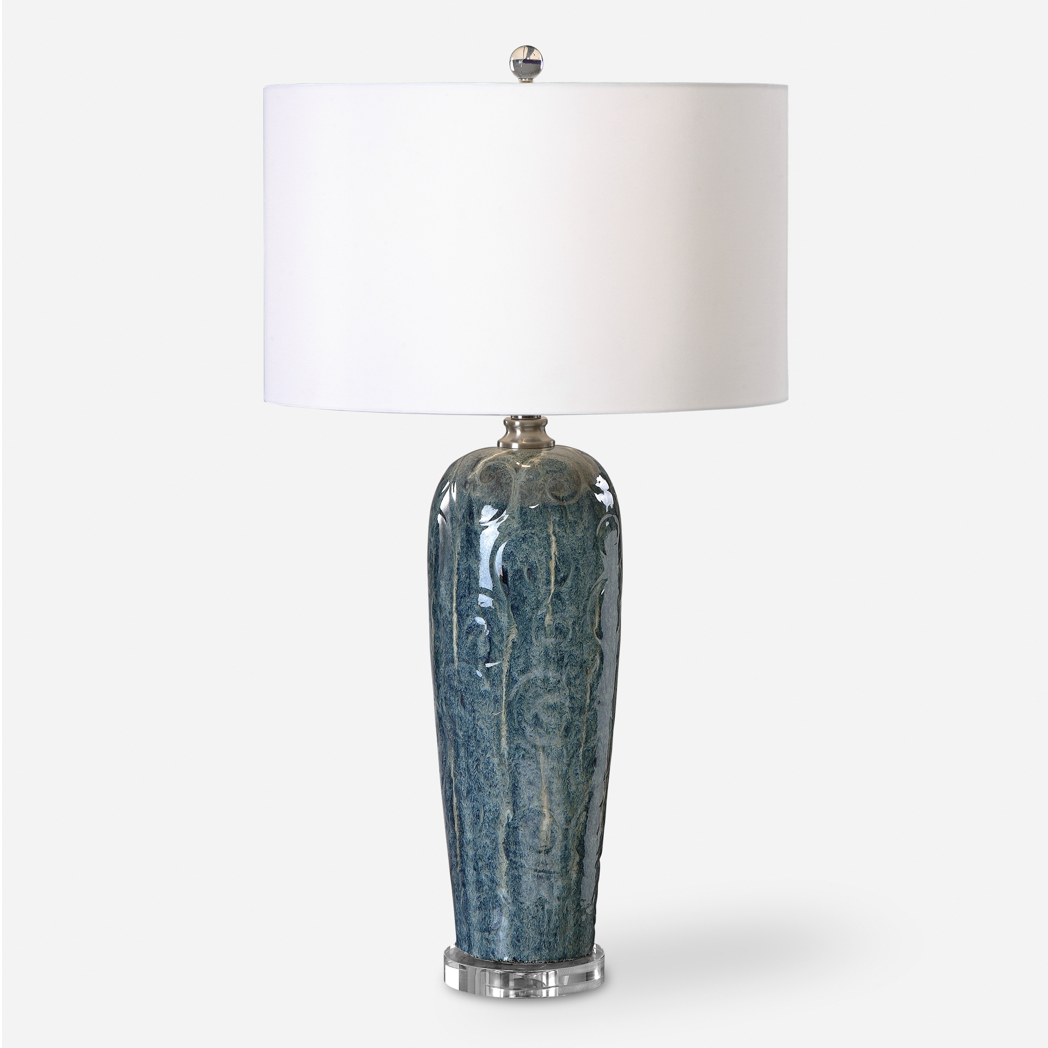 Maira Blue Ceramic Table Lamp - Image 0