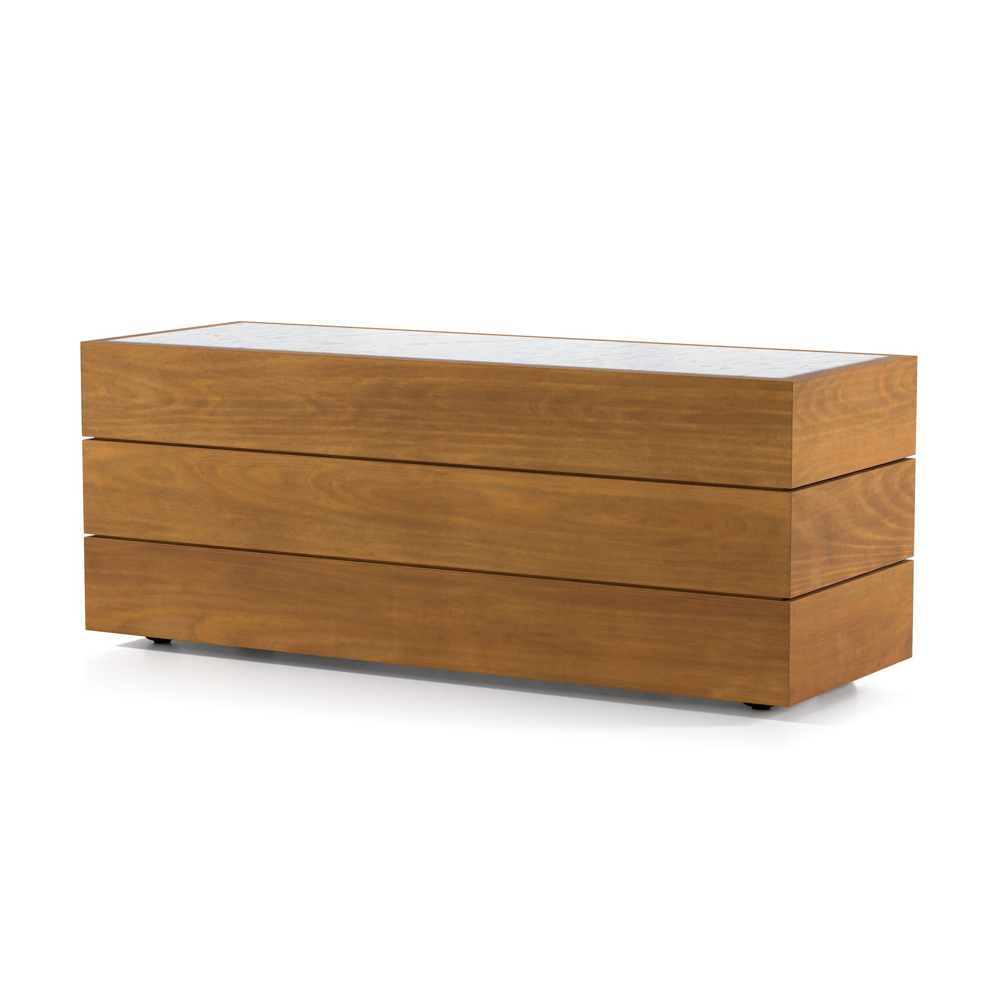 Grant Outdoor End Table - White Marble - Image 1