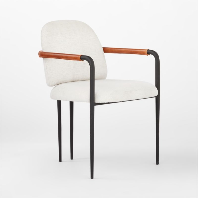 Avont White Performance Fabric Dining Armchair - Image 4