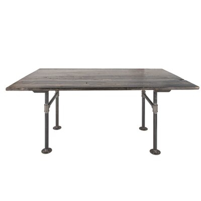 60 In. X 36 In. X 29.5 In. Trail Brown RESTORE Wood Dining Table With Industrial Steel Pipe Legs - Image 0
