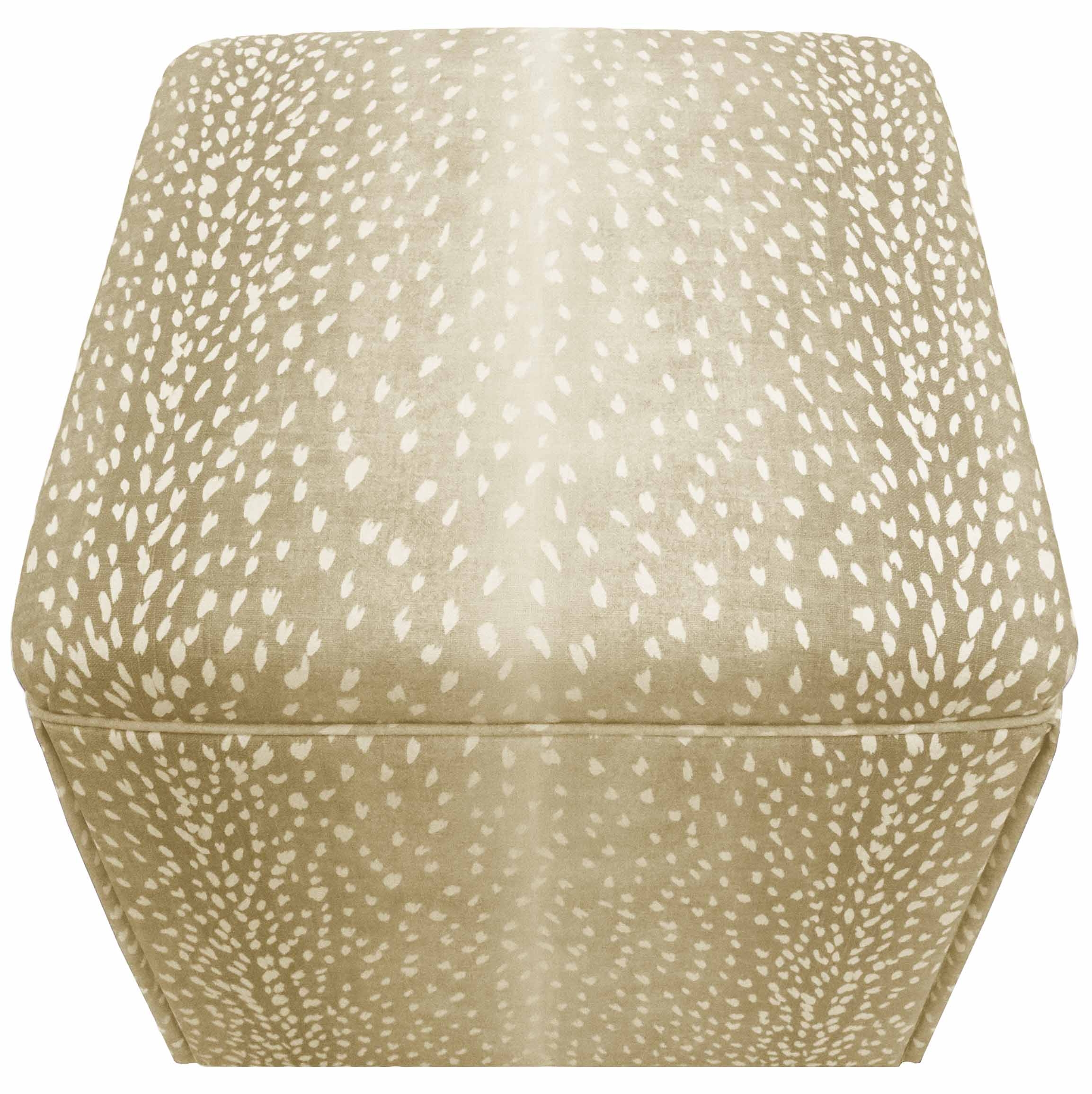 THE SKIRTED OTTOMAN :: ANTELOPE LINEN PRINT // NATURAL - BY THE YARD - Image 2