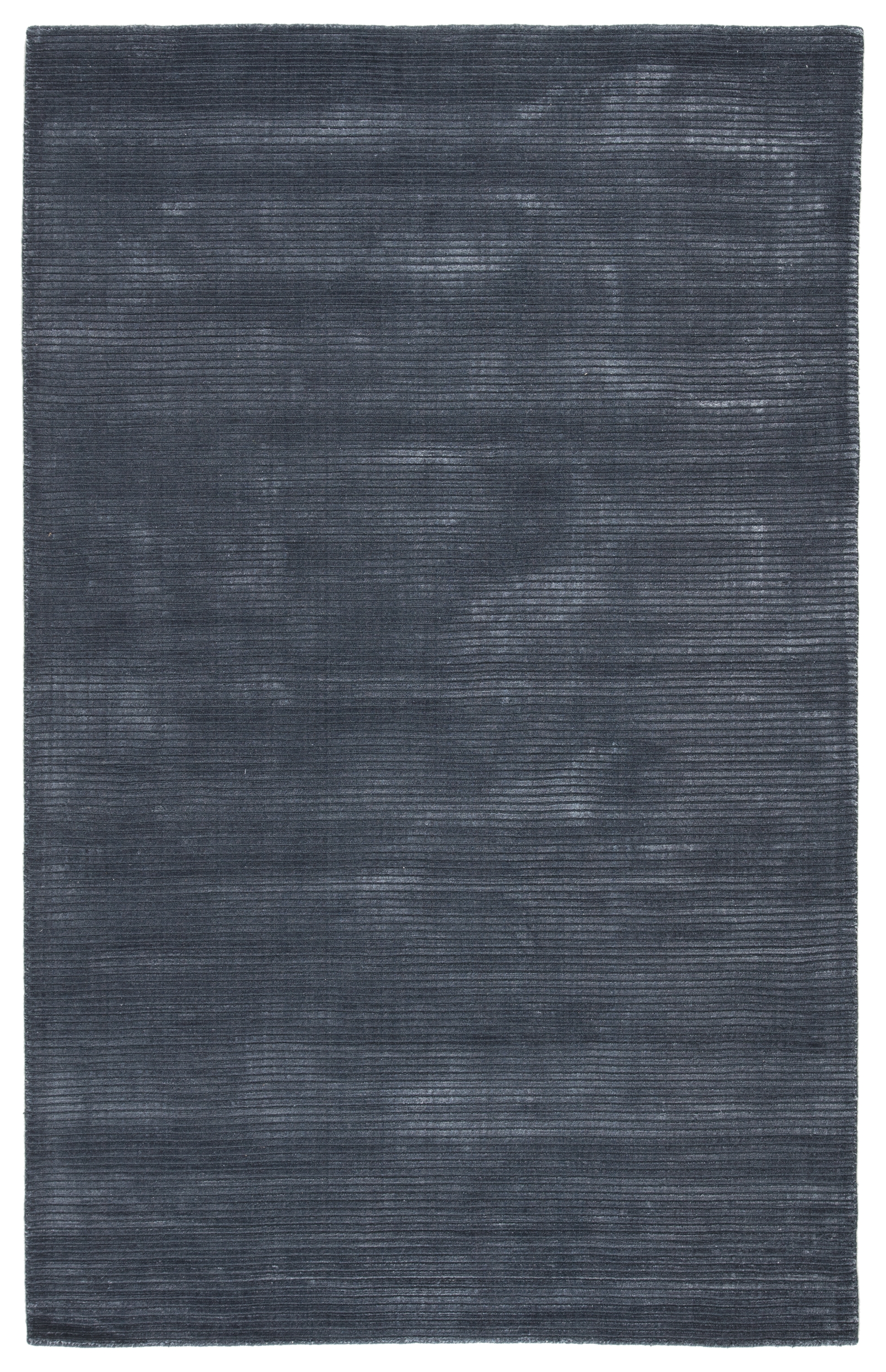 Basis Handmade Solid Dark Blue Area Rug (5' X 8') - Image 0